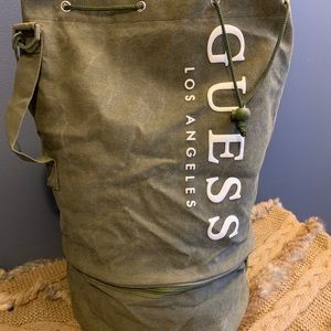 GUESS Los Angeles Canvas Round Duffle Bag